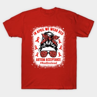 In April We Wear Red Autism Awareness T-Shirt